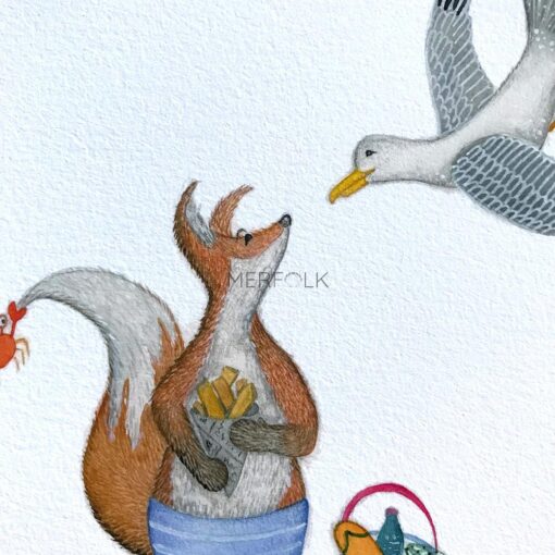 Felix Fox meets a hungry Seagull