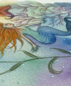 Close up of Serendipity focussing on metalic watercolour paint