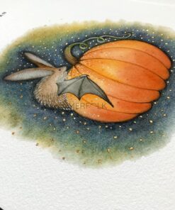 The Harvest Guardian Print with added Metalic Watercolours