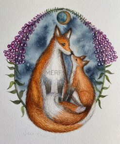 fox and cub original artwork