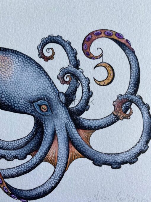 celestial blue octopus close up