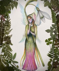 snowdrop fairy watercolour full painting