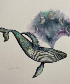 celestial humpback whale watercolour artwork