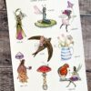 fairy spotter's guide a4 print watercolour fairies