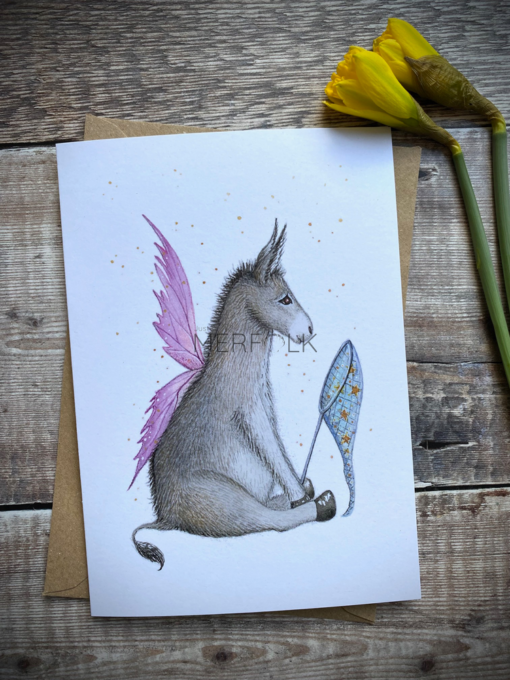 A5 fairy donkey card