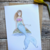 Mermaid sat on a rock greeting card