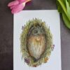 horned tawny owl print
