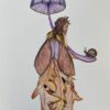 Purple mushroom and sycamore fairy with tiny snail friend