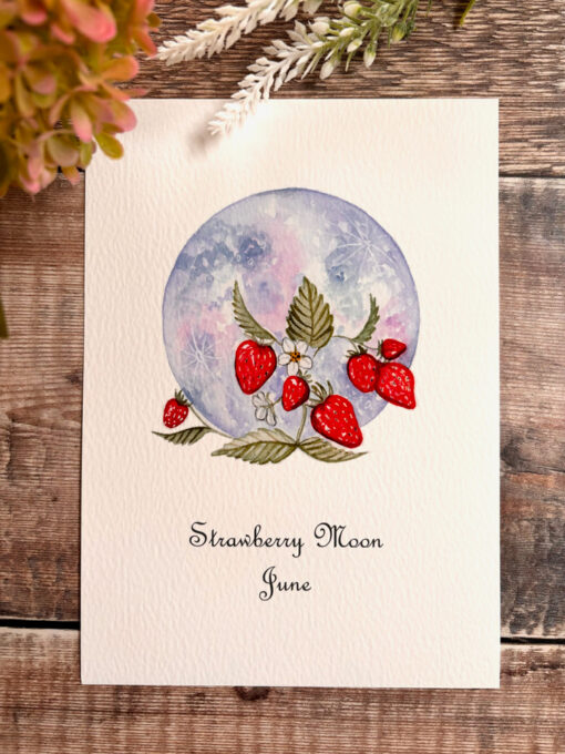 A5 strawberry moon print