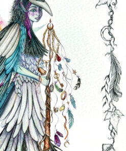 magpie fae fairy girl treasure wand/staff